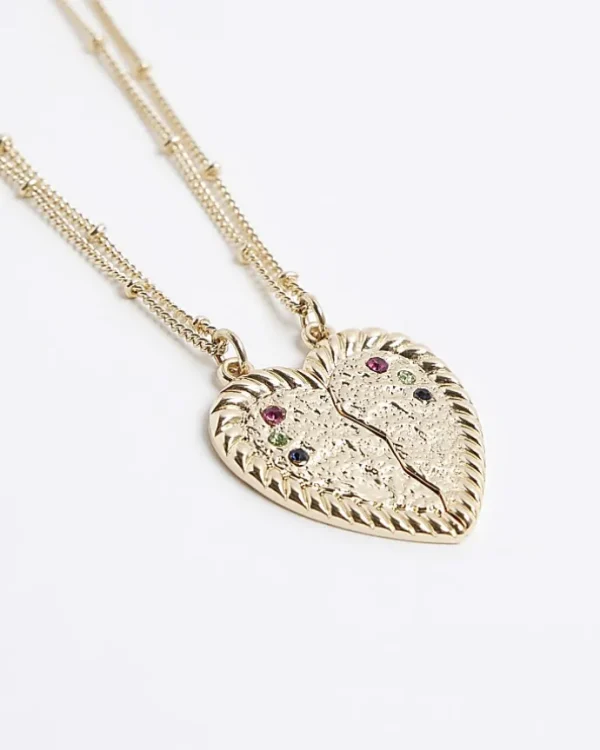 Gold Best Friend Heart Necklace