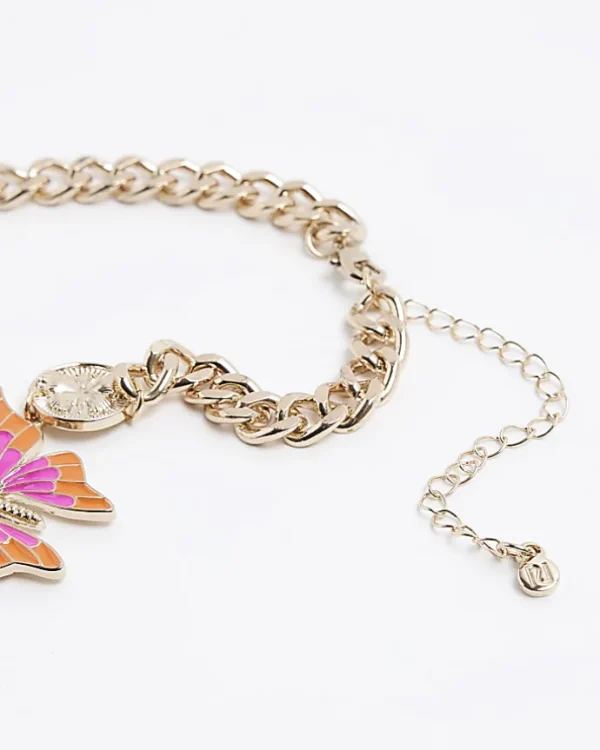 Gold Butterfly Choker Necklace