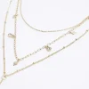 Gold charm multirow necklace