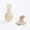 Gold Coin Drop Earrings