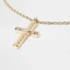 Gold Colour Cross Pendant Necklace