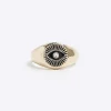 Gold Colour Eye Signet Ring