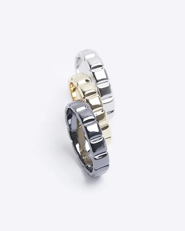 Gold colour square rings multipack