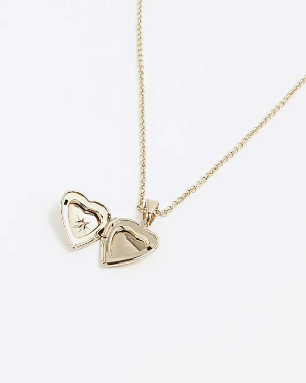 Gold December Birthstone Heart Necklace