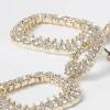 Gold Diamante Drop Earrings