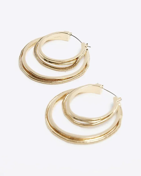 Gold Double Hoop Earrings