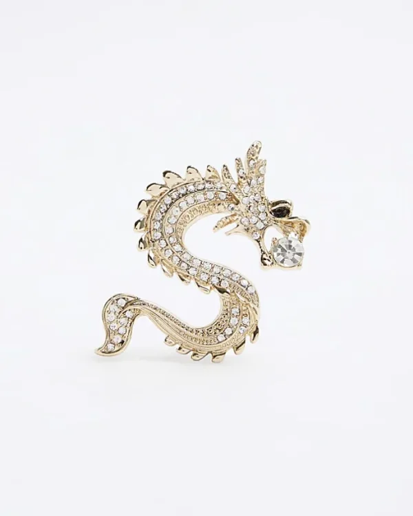 Gold Dragon Stud Earrings