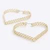 Gold Heart Chain Hoop Earrings