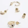 Gold hoop and stud earrings multipack