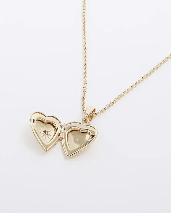 Gold January Birthstone Heart Necklace