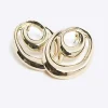 Gold Large Swirl Stud Earrings