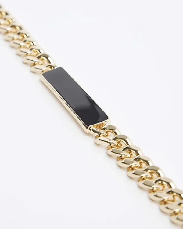 Gold plated chain bar bracelet