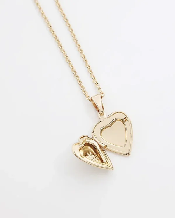 Gold September Birthstone Heart Necklace