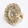 Gold Shell Diamante Ring