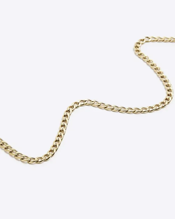 Gold steel chain necklace