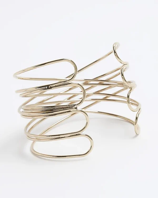 Gold Wire Cuff Bracelet