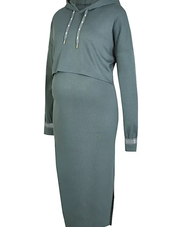 Green maternity dress and jumper set