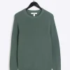 Green muscle fit rib jumper