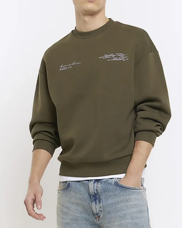 Green oversized fit graphic sweatshirt