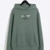 Green Regular Fit Graphic Print Hoodie