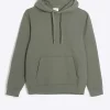 Green regular fit plain hoodie