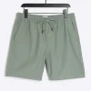 Green regular fit pull on shorts