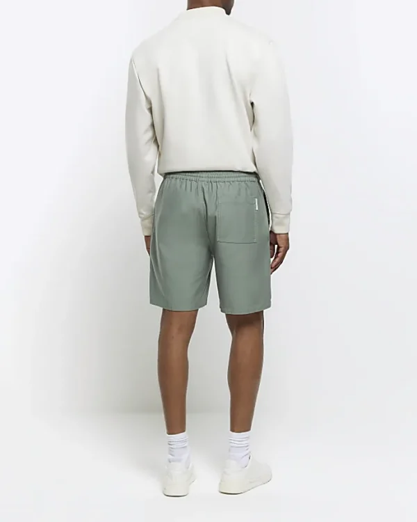 Green regular fit pull on shorts