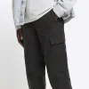 Green regular fit seam cargo trousers