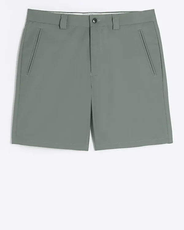 Green tapered fit shorts