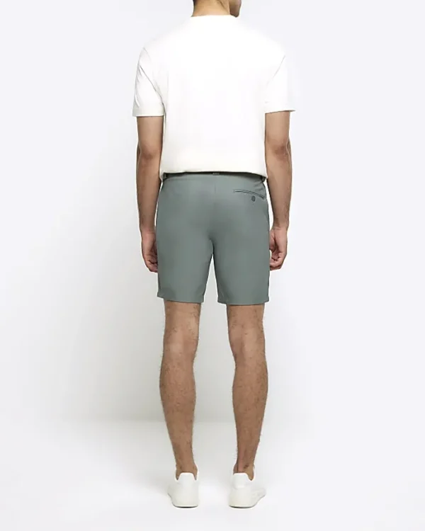 Green tapered fit shorts