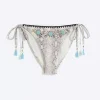 Grey animal print tie side bikini bottoms