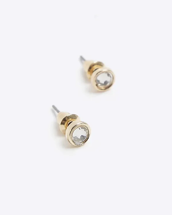 Grey Diamante Stud Earrings