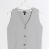 Grey knit button up waistcoat