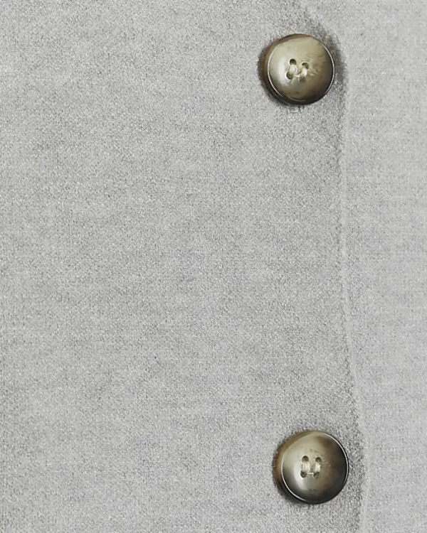 Grey knit button up waistcoat