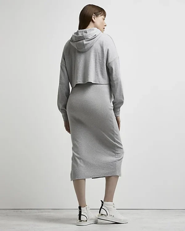 Grey maternity dress and jumper set