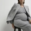 Grey maternity midi dress