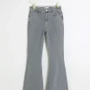 Grey mid rise tummy hold flared jeans