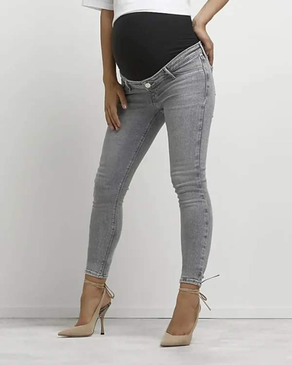 Grey Molly maternity skinny jeans