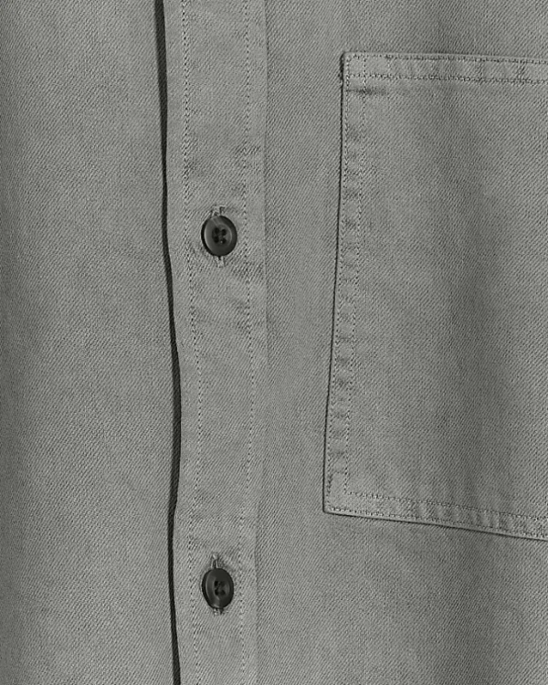 Grey regular fit chest pocket shirt