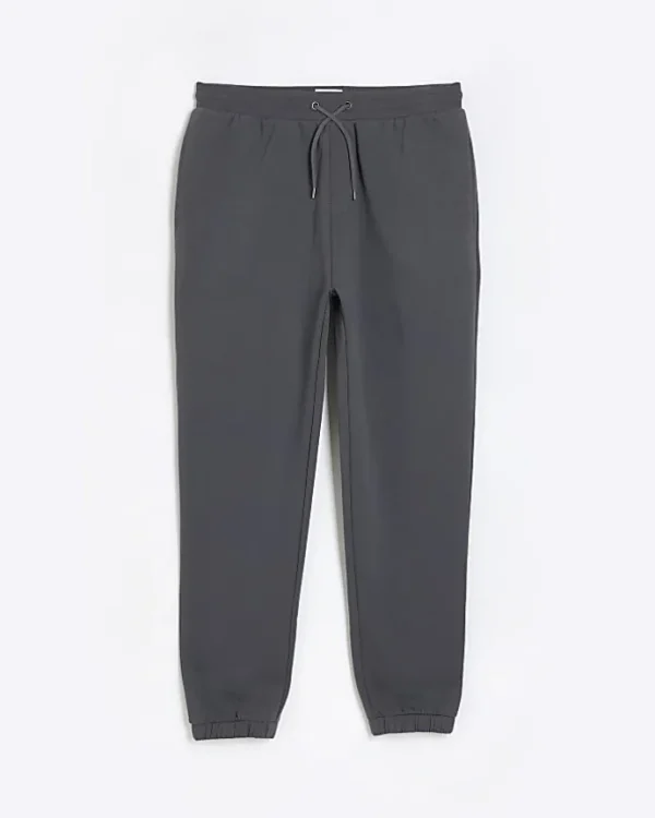 Grey regular fit cuffed joggers