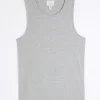 Grey regular fit rib vest