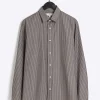 Grey regular fit stripe long sleeve shirt