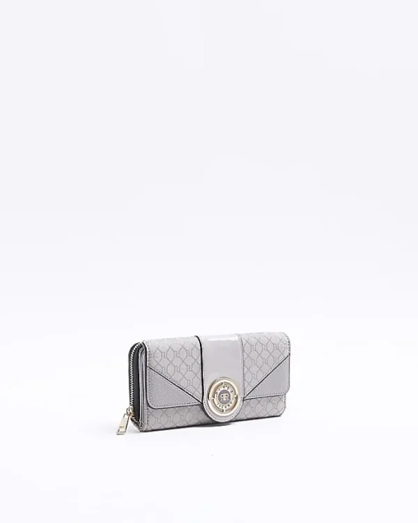 Grey RI monogram fold out purse