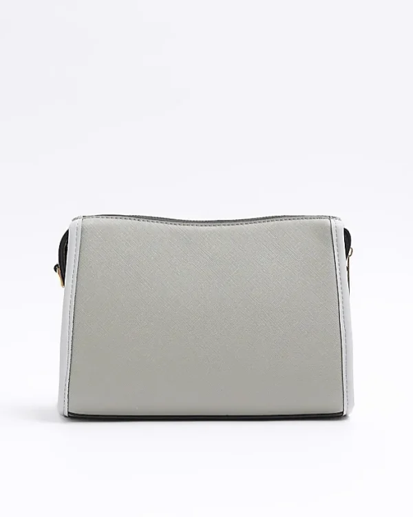 Grey RI monogram panel cross body bag