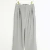 Grey side stripe wide leg trousers