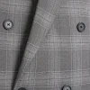 Grey slim fit check suit jacket