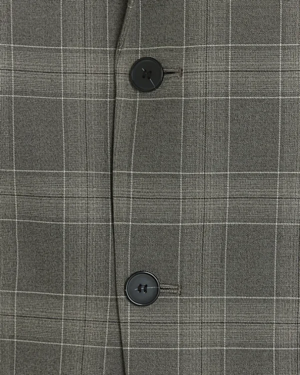 Grey slim fit check suit jacket