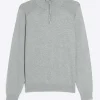 Grey slim fit half zip jumper