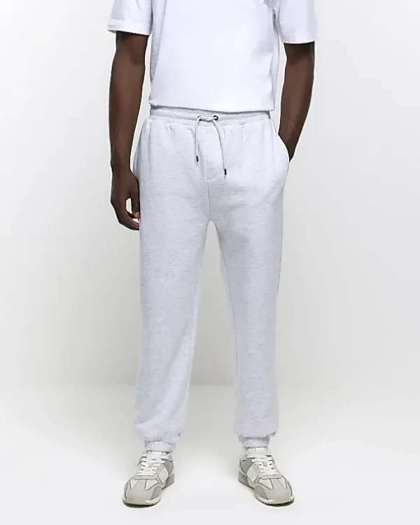 Grey slim fit plain joggers