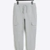 Grey slim fit smart cargo joggers